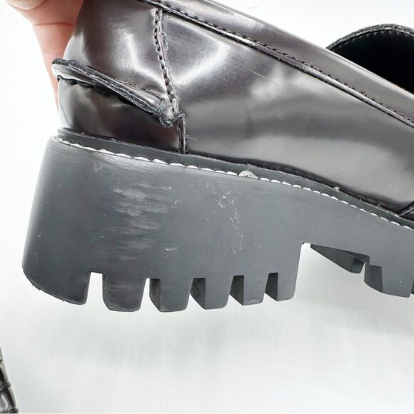 Mango Track Sole Leather Slip-On Loafer with Track Sole Deep Burgundy Sz 7.5 - Picture 12 of 14